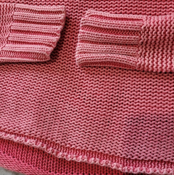 American Eagle Womens SZ XS Oversized crop Cotton Knit Sweater distressed Pink - Picture 4 of 11